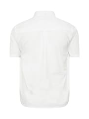 Белый - BadRhino Big & Tall Short Sleeve Poplin 100% Cotton Shirts 2 Pack - Image 7 of 7