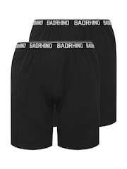 BadRhino Big & Tall Black 100% Cotton Lounge Shorts 2 Pack - Image 5 of 7