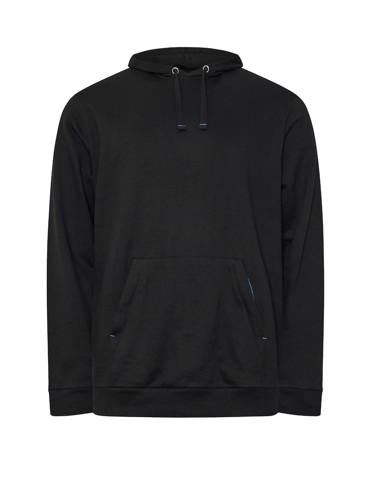 BadRhino Big & Tall Black Contrast Zip Hoodie - Image 2 of 3 BadRhino Big & Tall Black Contrast Zip Hoodie - Image 2 of 3
