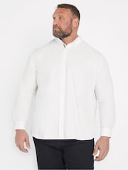 BadRhino Big & Tall White Long Sleeve Poplin 100% Cotton Shirts 2 Pack - Image 1 of 7