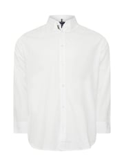 BadRhino Big & Tall White Long Sleeve Poplin 100% Cotton Shirts 2 Pack - Image 6 of 7