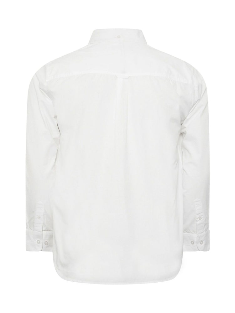 BadRhino Big & Tall White Long Sleeve Poplin 100% Cotton Shirts 2 Pack - Image 7 of 7
