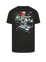 BadRhino Big & Tall Black 100% Cotton Skeleton Christmas T-Shirt - Image 2 of 3