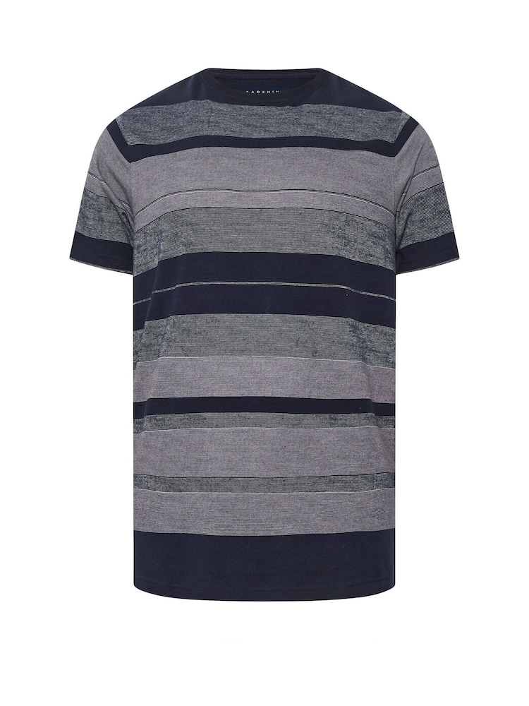 BadRhino Big & Tall 100% Cotton Striped T-Shirt - Bild 2 von 3