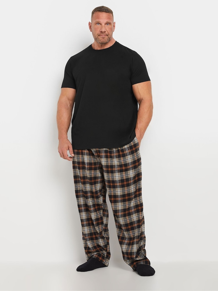 BadRhino Big & Tall Black 100% Cotton Checked Pyjama Bottom Set - Image 1 of 5 BadRhino Big & Tall Black 100% Cotton Checked Pyjama Bottom Set - Image 1 of 5