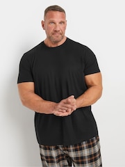 BadRhino Big & Tall Black 100% Cotton Checked Pyjama Bottom Set - Image 2 of 5
