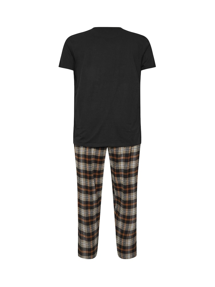 BadRhino Big & Tall Black 100% Cotton Checked Pyjama Bottom Set - Image 5 of 5