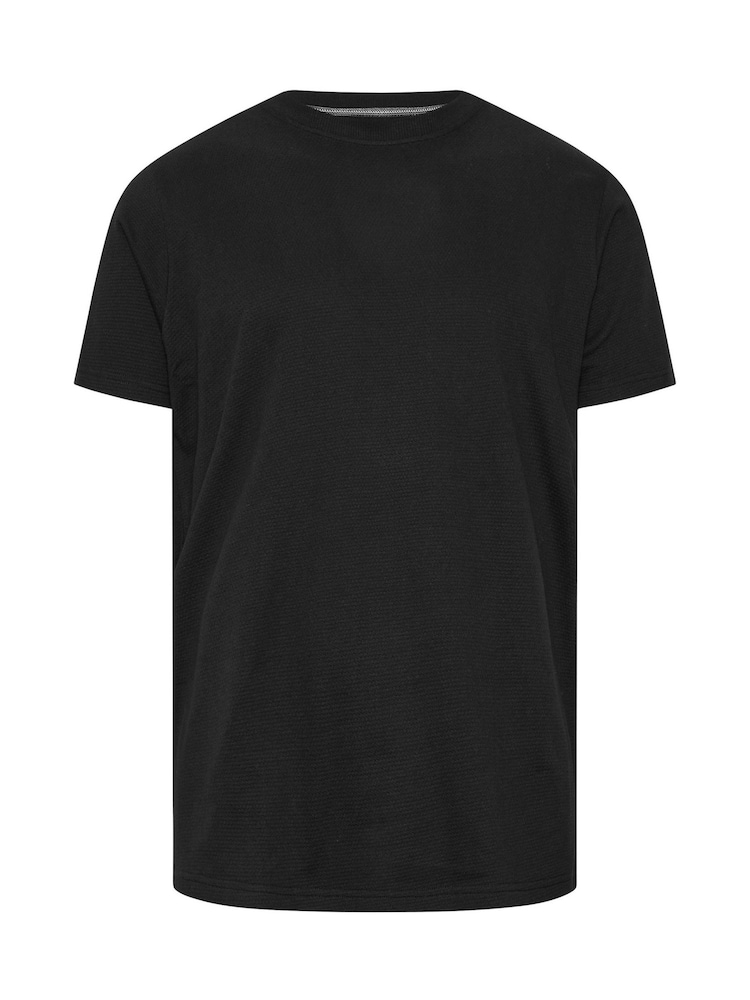 BadRhino Big & Tall Black Textured Short Sleeve 100% Cotton T-Shirt - Image 1 of 2 BadRhino Big & Tall Black Textured Short Sleeve 100% Cotton T-Shirt - Image 1 of 2