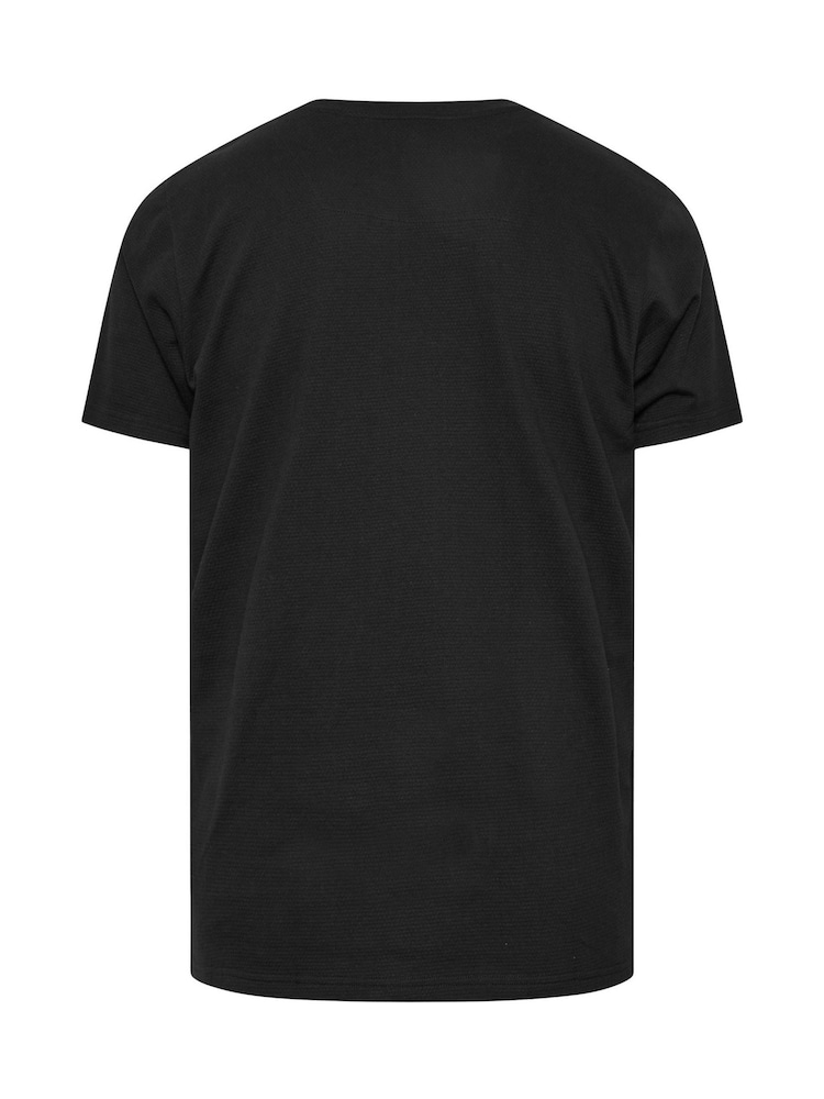 BadRhino Big & Tall Black Textured Short Sleeve 100% Cotton T-Shirt - Image 2 of 2 BadRhino Big & Tall Black Textured Short Sleeve 100% Cotton T-Shirt - Image 2 of 2