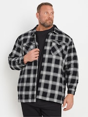 Черная куртка в клетку из 100% хлопка BadRhino Big & Tall - Изображение 1 из 3