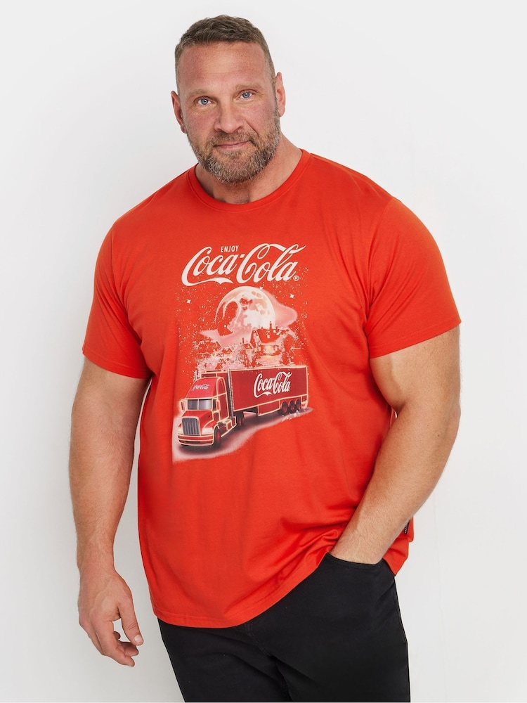BadRhino Big & Tall Red 100% Cotton Coca Cola T-Shirt - Image 1 of 3