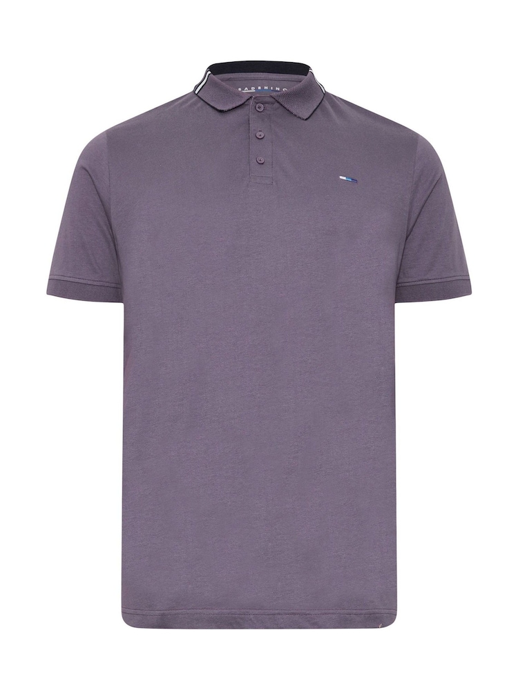 Пурпурный - BadRhino Big & Tall 100% Cotton Jacquard Polo Shirt - Image 2 of 3