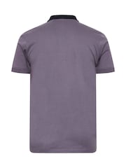 Пурпурный - BadRhino Big & Tall 100% Cotton Jacquard Polo Shirt - Image 3 of 3