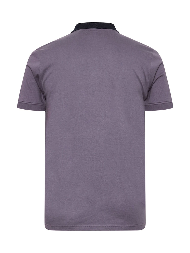 Пурпурный - BadRhino Big & Tall 100% Cotton Jacquard Polo Shirt - Image 3 of 3