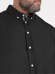 Черный - BadRhino Big & Tall Short Sleeve Poplin 100% Cotton Shirts 2 Pack - Image 3 of 7