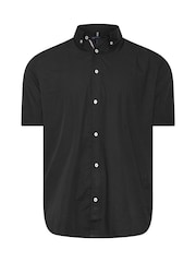 Черный - BadRhino Big & Tall Short Sleeve Poplin 100% Cotton Shirts 2 Pack - Image 6 of 7