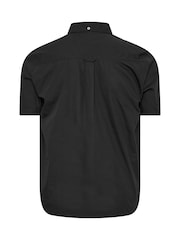Черный - BadRhino Big & Tall Short Sleeve Poplin 100% Cotton Shirts 2 Pack - Image 7 of 7