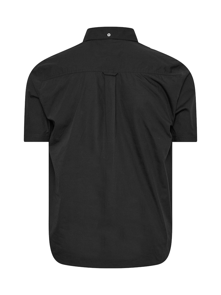 Черный - BadRhino Big & Tall Short Sleeve Poplin 100% Cotton Shirts 2 Pack - Image 7 of 7