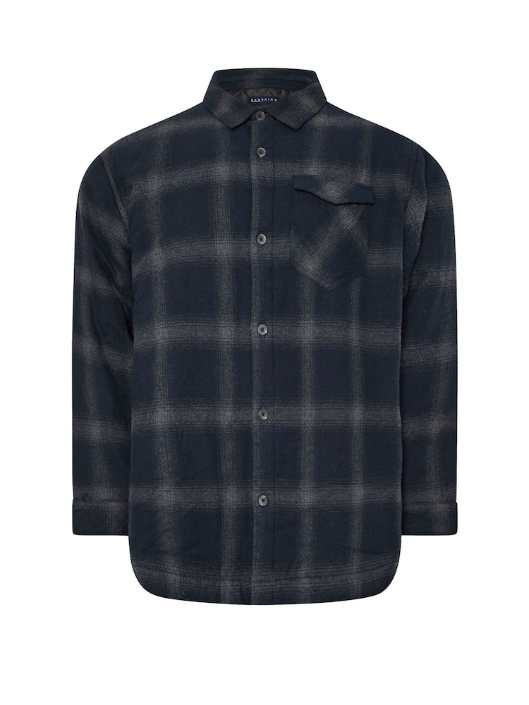 BadRhino Big & Tall Blue Check Lined 100% Cotton Shacket - Image 2 of 3