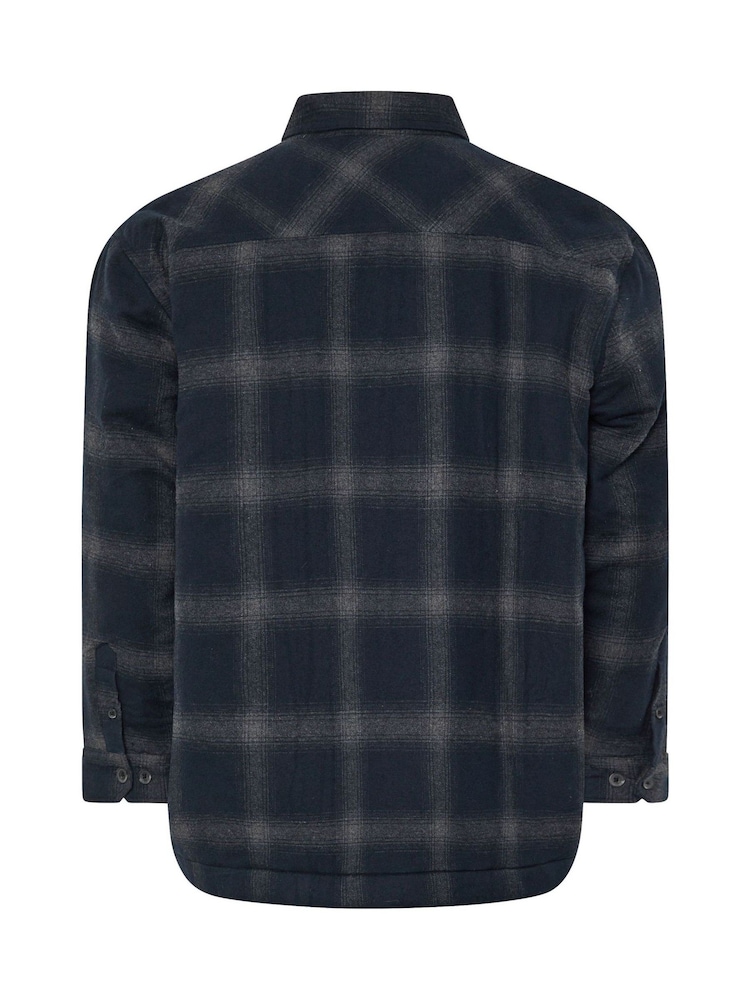 BadRhino Big & Tall Blue Check Lined 100% Cotton Shacket - Image 3 of 3