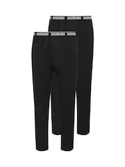 BadRhino Big & Tall Black 100% Cotton Lounge Trousers 2 Pack - Image 5 of 7