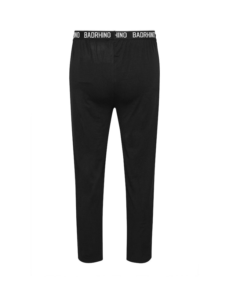BadRhino Big & Tall Black 100% Cotton Lounge Trousers 2 Pack - Image 7 of 7