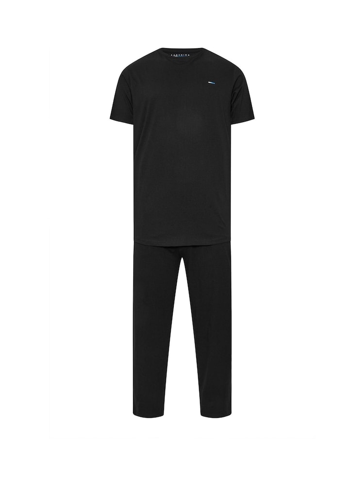 BadRhino Big & Tall Black 100% Cotton T-Shirt and Lounge Trousers Set - Image 6 of 7