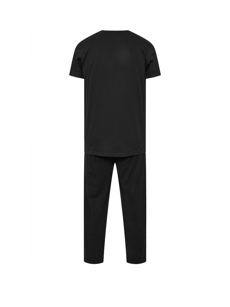 BadRhino Big & Tall Black 100% Cotton T-Shirt and Lounge Trousers Set - Image 7 of 7