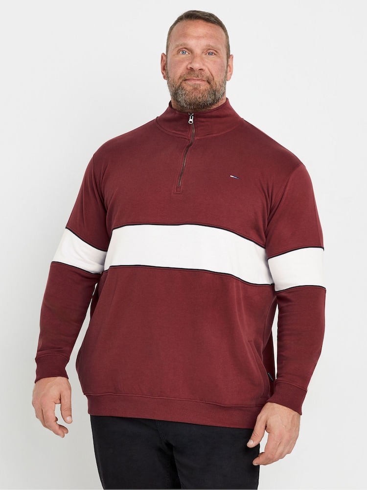 BadRhino Big & Tall Red Half Zip Sweatshirt - Image 1 of 3