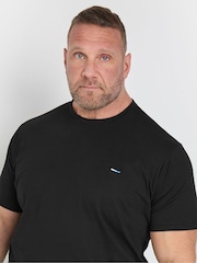 BadRhino Big & Tall Black Lounge 100% Cotton Shorts & T-Shirt Set - Image 3 of 6