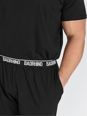 BadRhino Big & Tall Black Lounge 100% Cotton Shorts & T-Shirt Set - Image 4 of 6