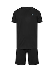 BadRhino Big & Tall Black Lounge 100% Cotton Shorts & T-Shirt Set - Image 5 of 6