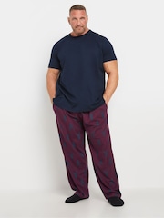 BadRhino Big & Tall Blue 100% Cotton Stag Print Jersey Pyjamas Set - Image 1 of 5