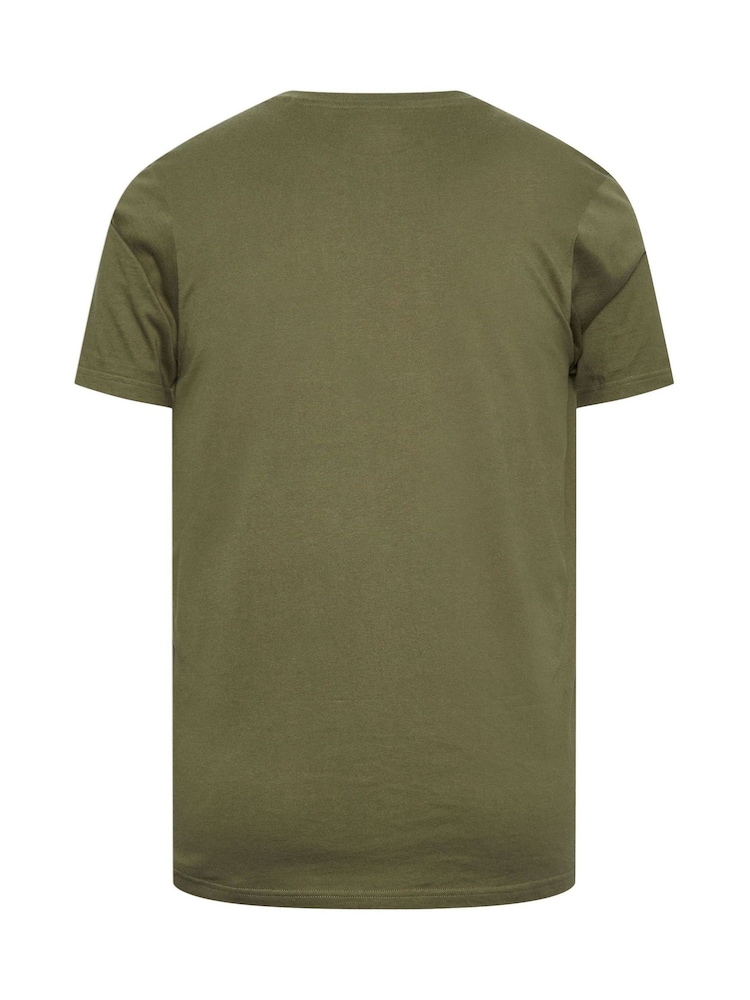 BadRhino Big & Tall Green 100% Cotton Dotted Skull T-Shirt - Image 3 of 3