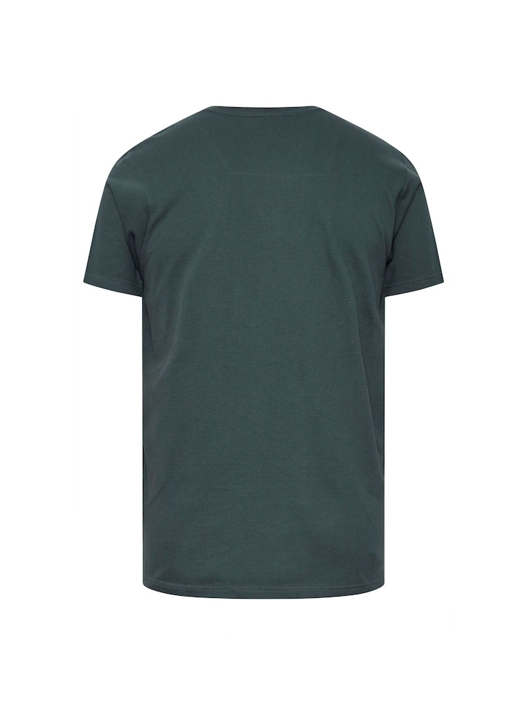 Blau/Grau - BadRhino Big & Tall strukturiertes Kurzarm-T-Shirt aus 100 % Baumwolle - Bild 2 von 2