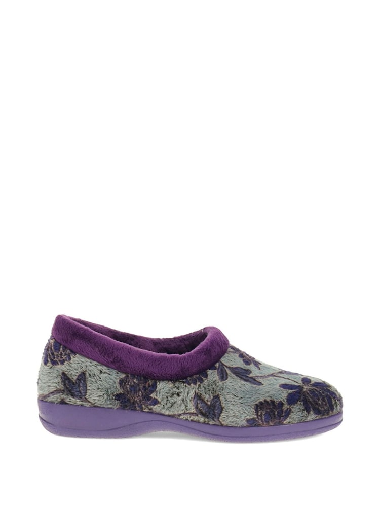 Pavers Purple Faux Fur Full Slippers - Image 1 of 5