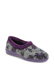 Pavers Purple Faux Fur Full Slippers - Image 2 of 5