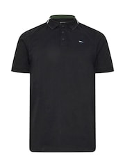 Черный - BadRhino Big & Tall 100% Cotton Jacquard Polo Shirt - Image 2 of 3