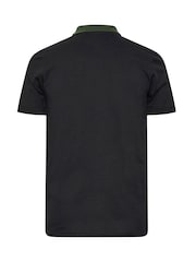 Черный - BadRhino Big & Tall 100% Cotton Jacquard Polo Shirt - Image 3 of 3