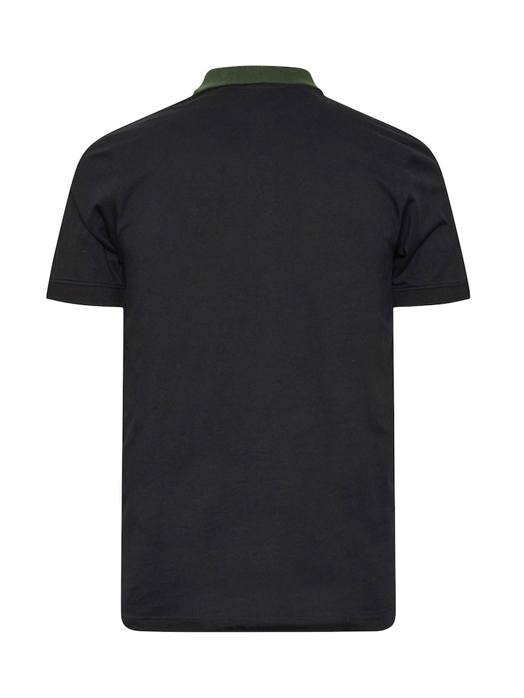 Черный - BadRhino Big & Tall 100% Cotton Jacquard Polo Shirt - Image 3 of 3