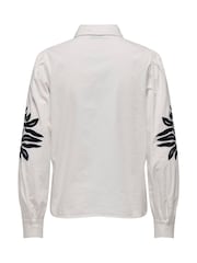 JDY White Embroidered Long Sleeve 100% Cotton Shirt - Image 8 of 8