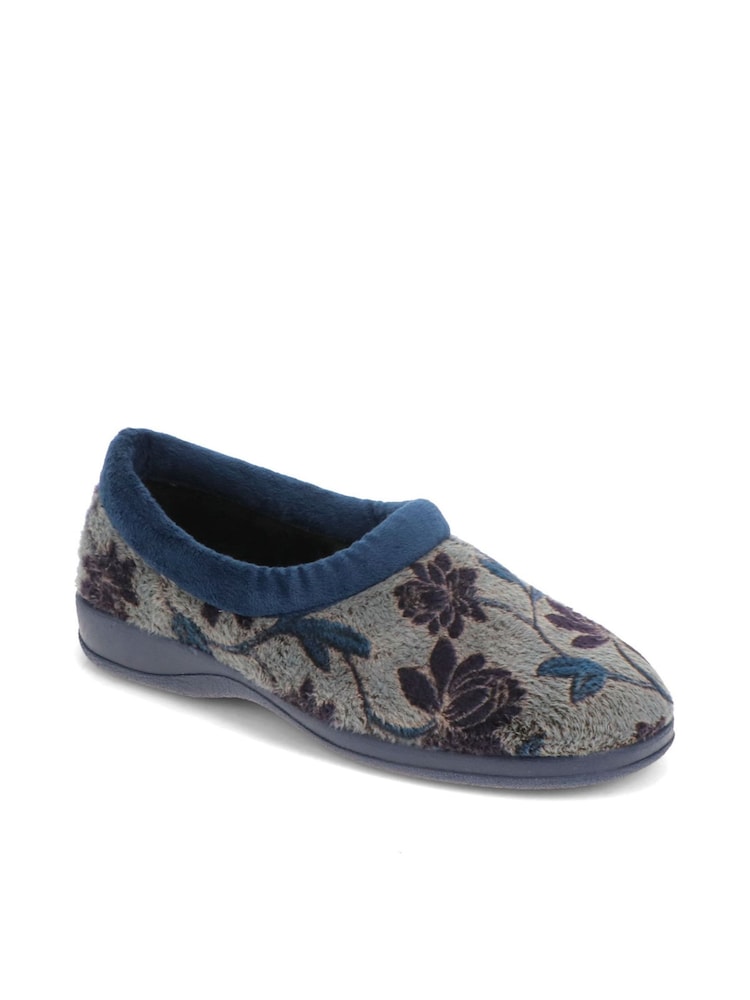Pavers Blue Faux Fur Full Slippers - Image 2 of 5