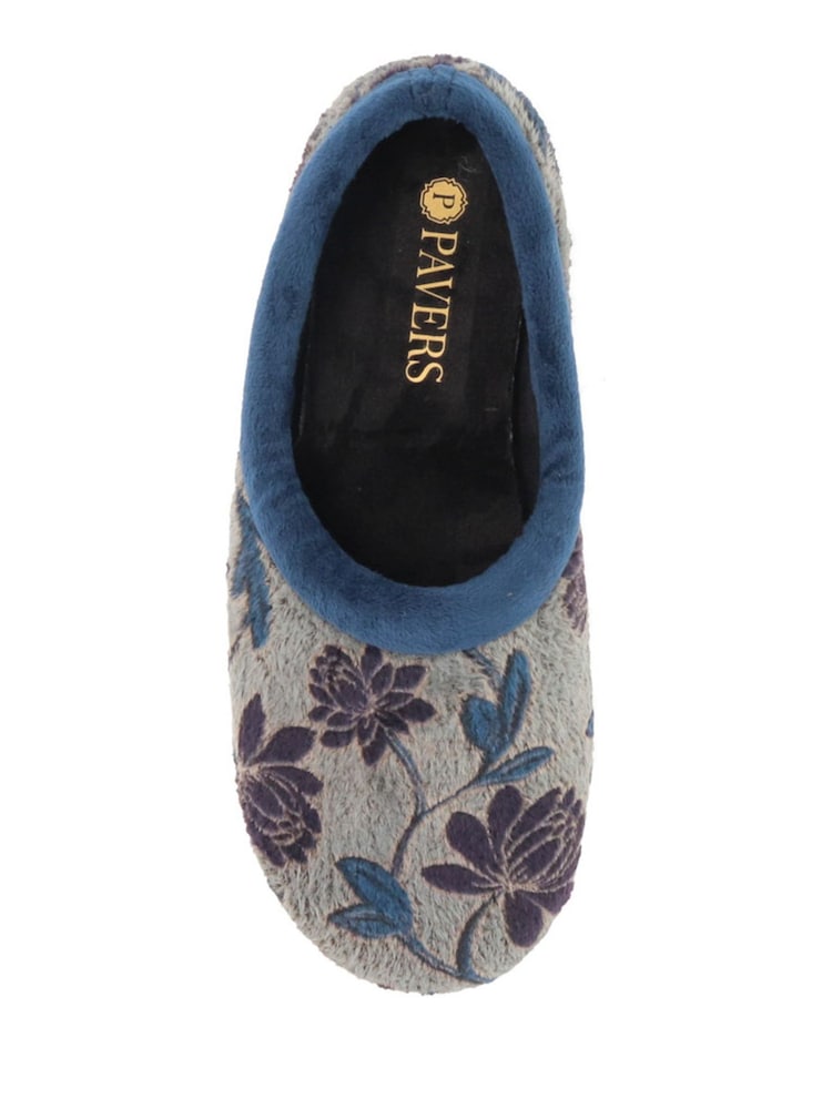 Pavers Blue Faux Fur Full Slippers - Image 4 of 5