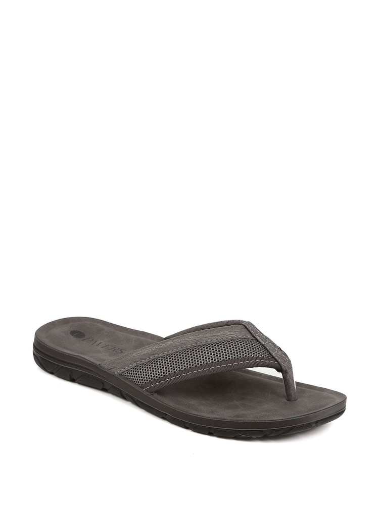 Pavers Grey Pavers Toe Post Flat Sandals - Image 2 of 5