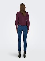 JDY Red Knitted Button Down Short Cardigan - Image 4 of 6