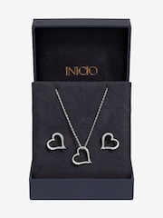 Inicio Silver Tone Heart Pendant Set - Image 1 of 3