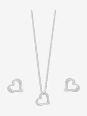 Inicio Silver Tone Heart Pendant Set - Image 2 of 3
