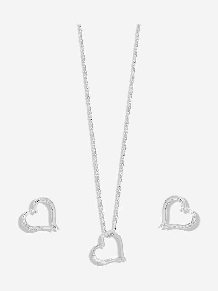 Inicio Silver Tone Heart Pendant Set - Image 2 of 3