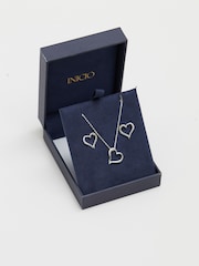 Inicio Silver Tone Heart Pendant Set - Image 3 of 3