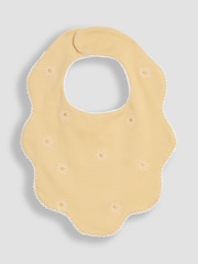 JoJo Maman Bébé Yellow 100% Cotton Scalloped Bib - Image 1 of 3